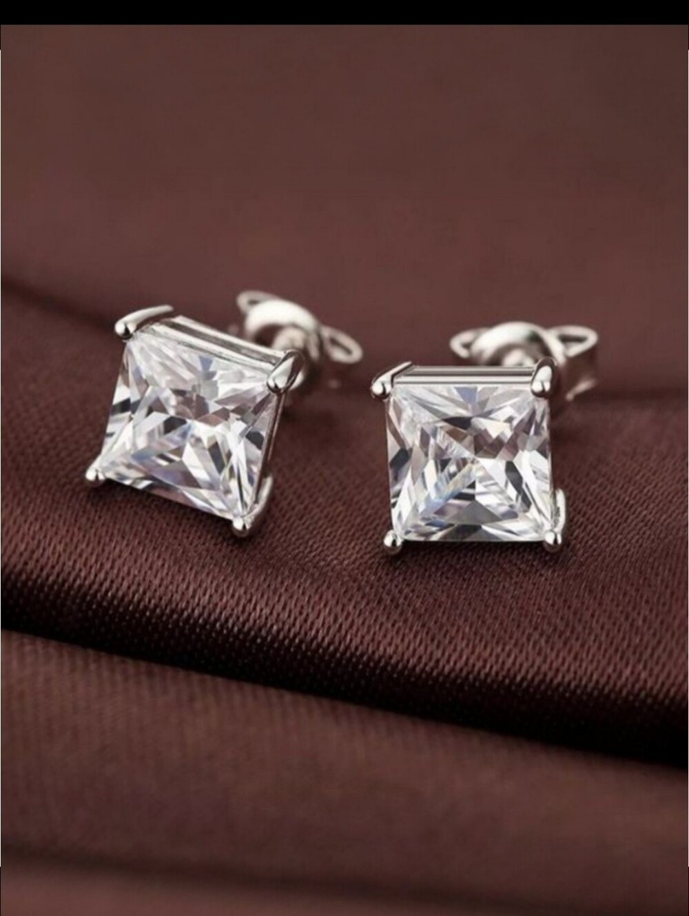 Cute Clear AAA Cubic Zirconia Crystal Stud Earings Womens Jewelry